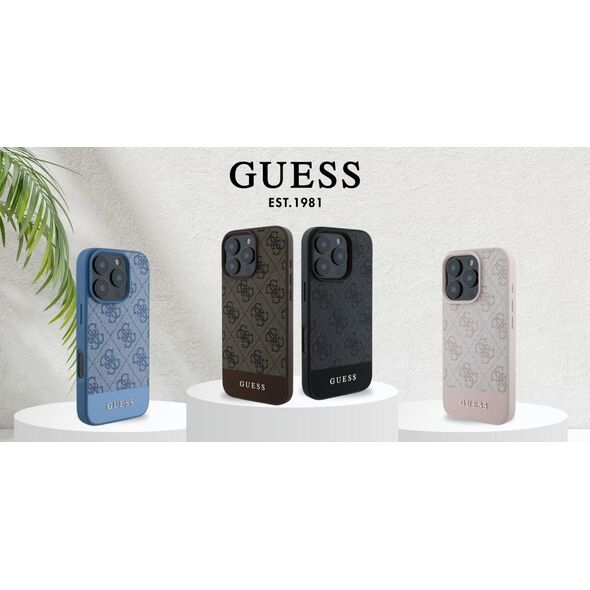 Guess Guess GUHCP16SG4GLGR iPhone 16 6.1" szary/grey hardcase 4G Bottom Stripe