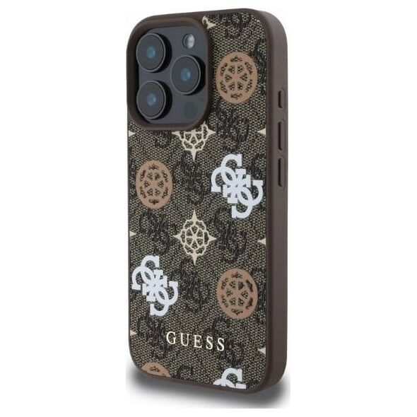 Guess GUESS futerał do IPHONE 16 Pro kompatybilny z MagSafe GUHMP16LP4PWPW (PU Peony on 4G Background) brązowy
