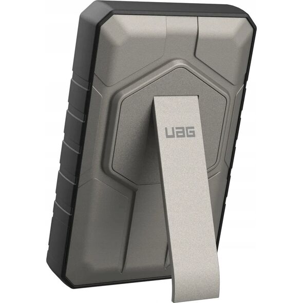 Powerbank Baseus UAG Rugged 10K - powerbank 10000 mAh z podstawką, ładowanie bezprzewodowe 10W, kompatybilny z MagSafe, kabel w zestawie (black/titanium)