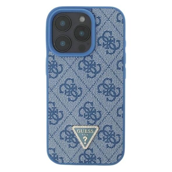 Guess Guess GUHCP16LP4TDPB iPhone 16 Pro 6.3" niebieski/blue hardcase Leather 4G Triangle Strass MagSafe