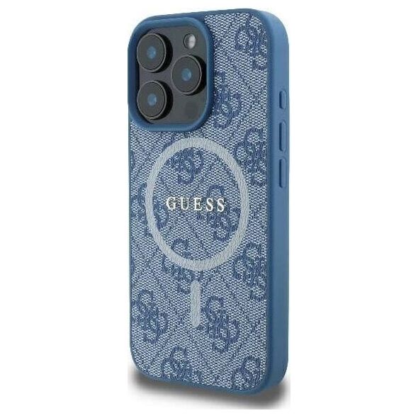 Guess Guess GUHMP16LG4GFRB iPhone 16 Pro 6.3" niebieski/blue hardcase 4G Ring Classic Logo MagSafe