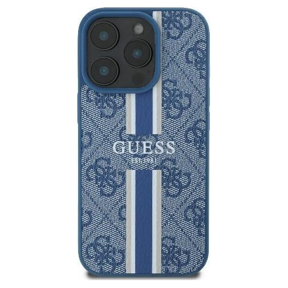 Guess Guess GUHMP16LP4RPSB iPhone 16 Pro 6.3" niebieski/blue hardcase 4G Printed Stripes MagSafe