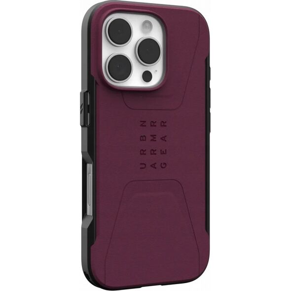 UAG UAG Civilian Magsafe - obudowa ochronna do iPhone 16 Pro kompatybilna z MagSafe (bordeaux)