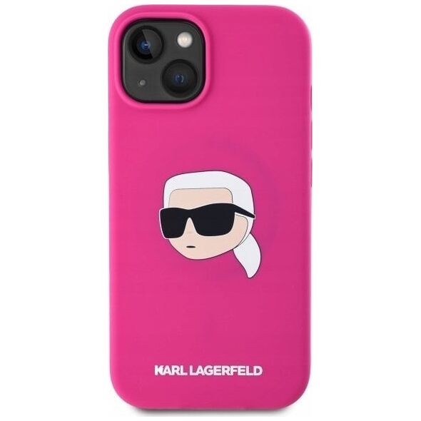 Karl Lagerfeld KLHMP15SSKHPPPLF iPhone 15 6.1" fuchsia/fuschia hardcase Silicone Karl Head Print MagSafe
