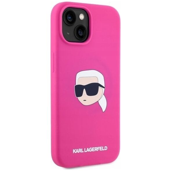 Karl Lagerfeld KLHMP15SSKHPPPLF iPhone 15 6.1" fuchsia/fuschia hardcase Silicone Karl Head Print MagSafe