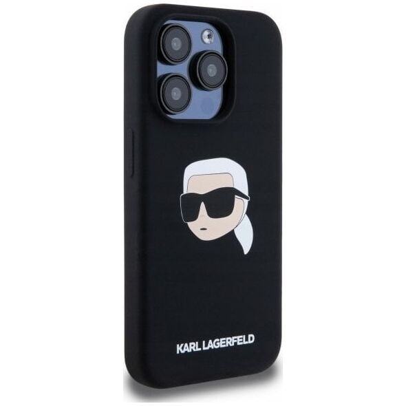 Karl Lagerfeld KLHMP15LSKHPPLK iPhone 15 Pro 6.1" black/black hardcase Silicone Karl Head Print MagSafe