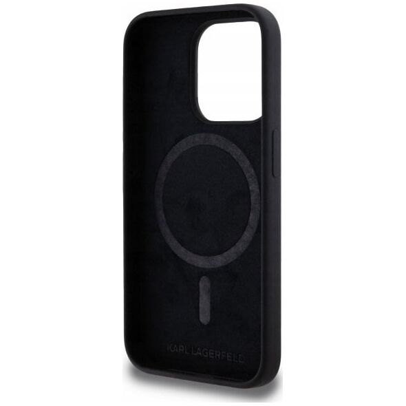 Karl Lagerfeld KLHMP15LSKHPPLK iPhone 15 Pro 6.1" black/black hardcase Silicone Karl Head Print MagSafe
