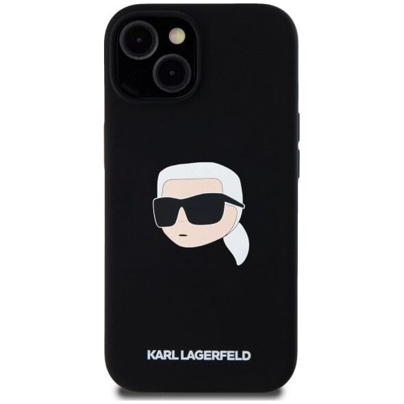 Karl Lagerfeld KLHMP15SSKHPPLK iPhone 15 6.1" black/black hardcase Silicone Karl Head Print MagSafe