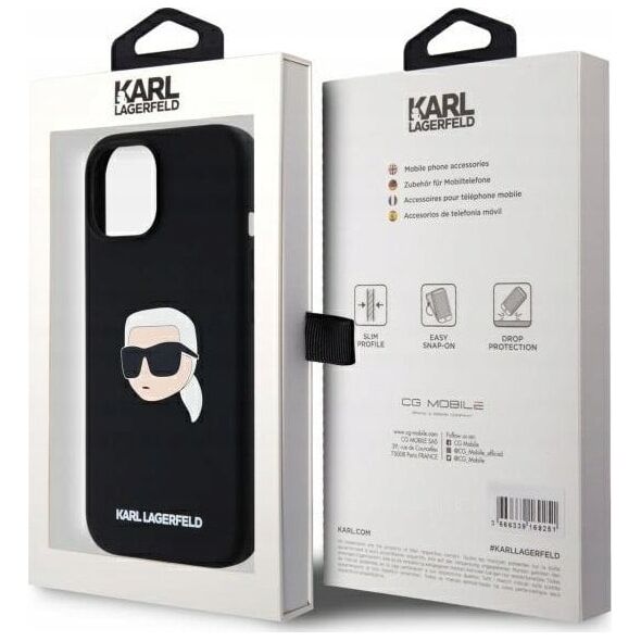Karl Lagerfeld KLHMP15SSKHPPLK iPhone 15 6.1" black/black hardcase Silicone Karl Head Print MagSafe