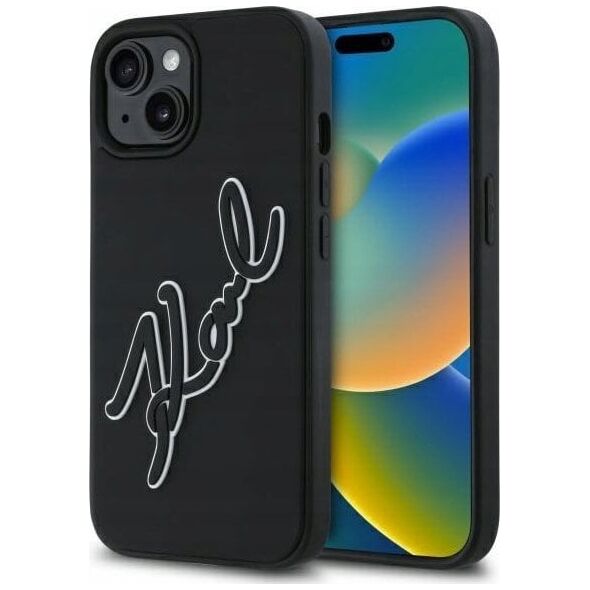 Karl Lagerfeld KLHCP15S3DRKSDLK iPhone 15 6.1" black/black hardcase 3D Rubber Signature