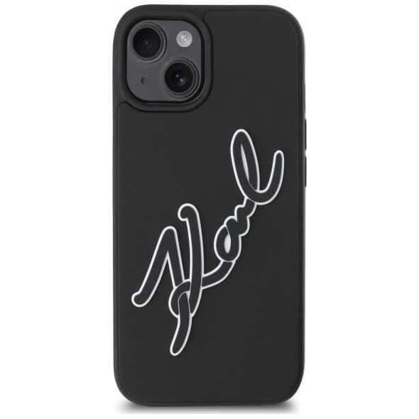 Karl Lagerfeld KLHCP15S3DRKSDLK iPhone 15 6.1" black/black hardcase 3D Rubber Signature