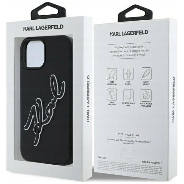 Karl Lagerfeld KLHCP15S3DRKSDLK iPhone 15 6.1" black/black hardcase 3D Rubber Signature
