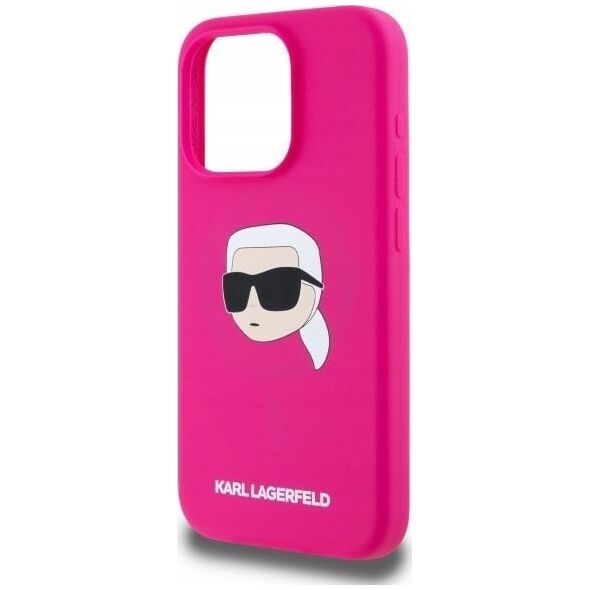 Karl Lagerfeld KLHMP15LSKHPPPLF iPhone 15 Pro 6.1" fuchsia/fuschia hardcase Silicone Karl Head Print MagSafe