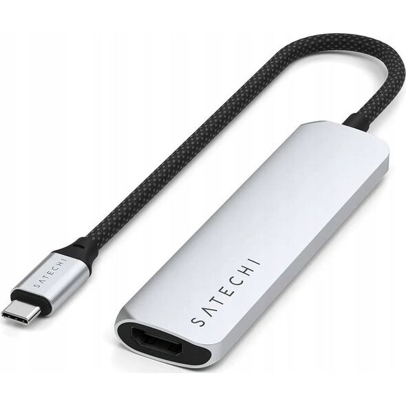 HUB Satechi 4-in-1 USB-C Slim Multiport Adapter 4K USB-C / 2xUSB-A, USB-C, 4K HDMI silver