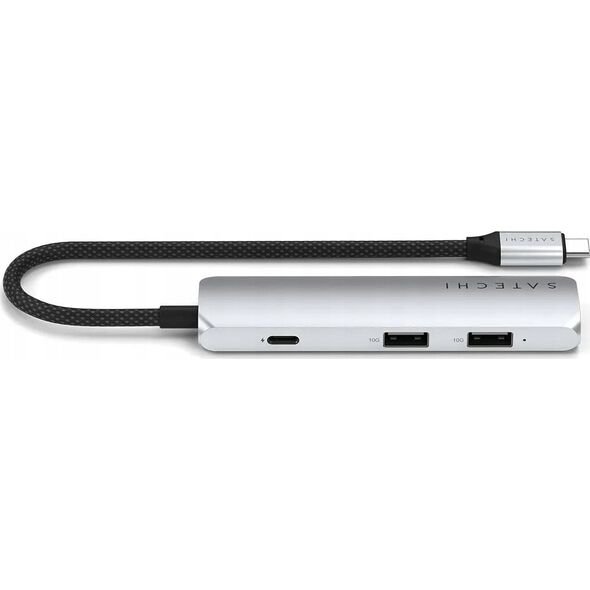 HUB Satechi 4-in-1 USB-C Slim Multiport Adapter 4K USB-C / 2xUSB-A, USB-C, 4K HDMI silver