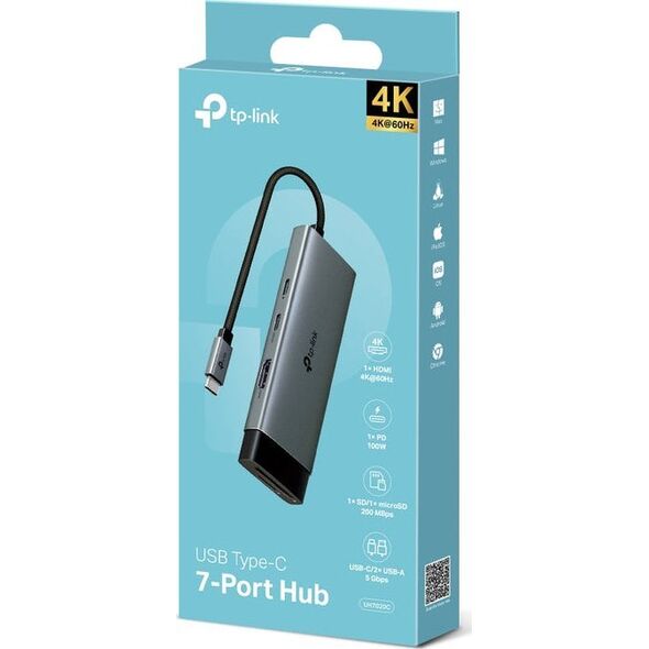 TP-Link UH7020C huby i koncentratory USB 3.2 Gen 1 (3.1 Gen 1) Type-C 5000 Mbit/s