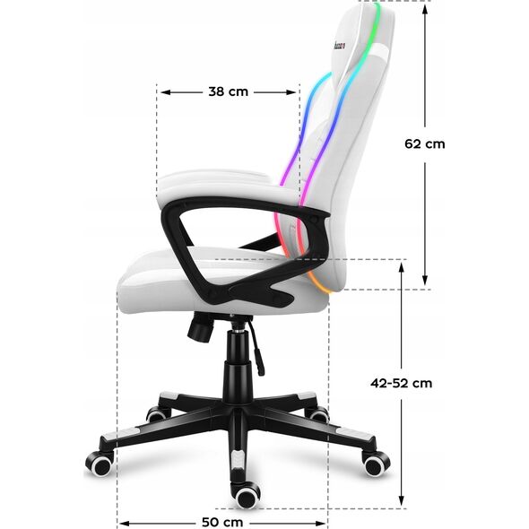 Fotel Gamingowy Komputerowy Gracza Obrotowy Huzaro Force 2.5 White Rgb Mesh