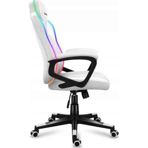 Fotel Gamingowy Komputerowy Gracza Obrotowy Huzaro Force 2.5 White Rgb Mesh