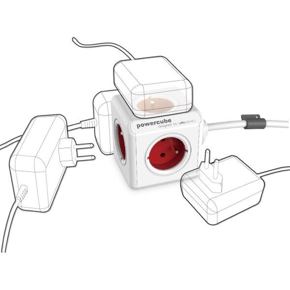 PowerCube Przedłużacz Extended USB 1,5m czerwony (2402RD/FREUPC)