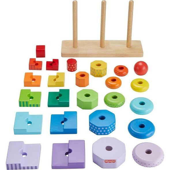 Fisher Price mediniai statymo bokšteliai (HXT76)