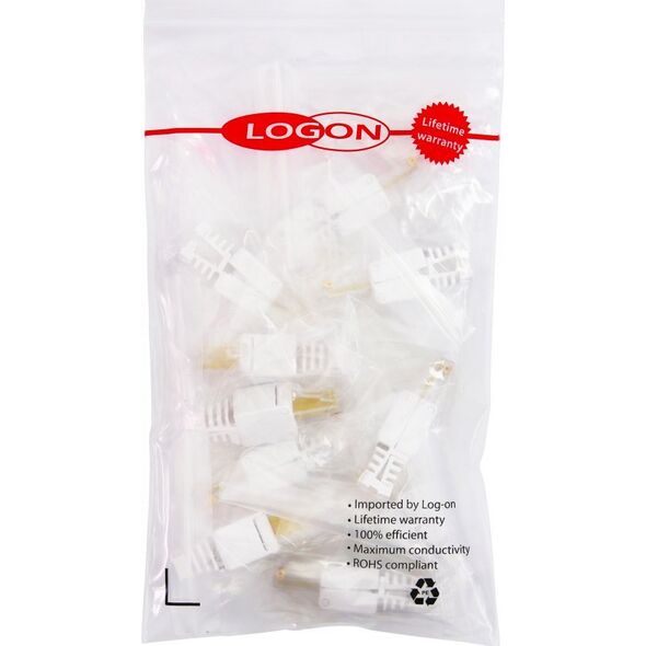 LOGON TWP8P8TP wtyczka RJ-45 Przezroczysty, Biały, Żółty