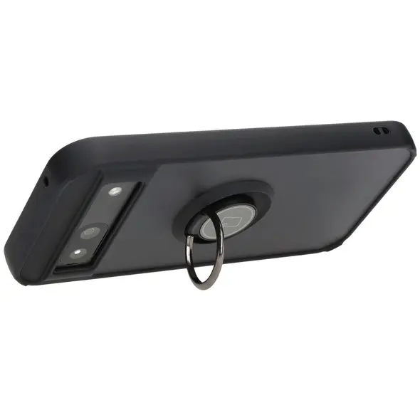Bizon Case Hybrid Ring Google Pixel 8a smoky with a black frame