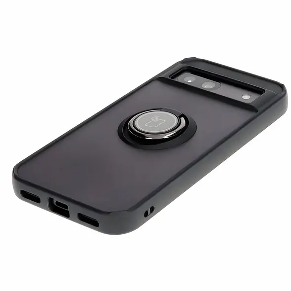 Bizon Case Hybrid Ring Google Pixel 8a smoky with a black frame