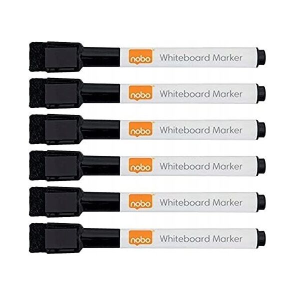 Nobo Marker sucho�cieralny mini czarny 6szt