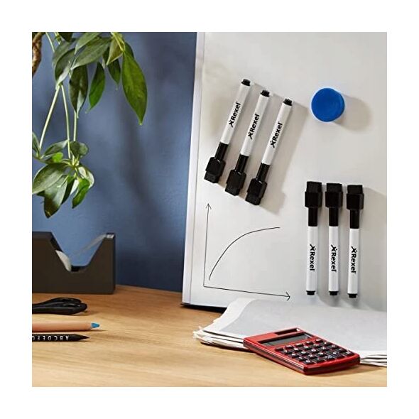 Nobo Marker sucho�cieralny mini czarny 6szt