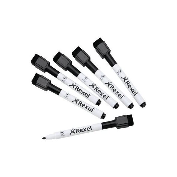 Nobo Marker sucho�cieralny mini czarny 6szt