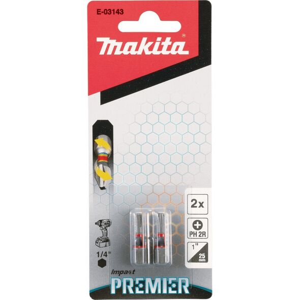 MAKITA ΚΟΝΣΟΛΑ ΒΙΔΟΚΑΤΣΑΒΙΔΙΟΥ PH2-25mm /2τμχ. IMPACT PREMIER