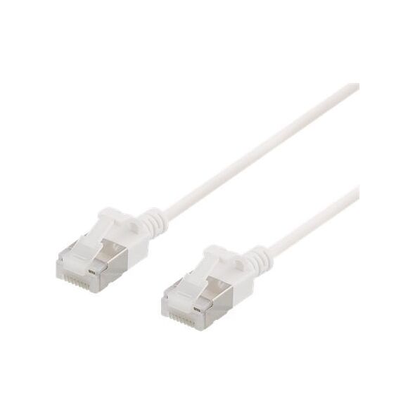 Deltaco DELTACO U/FTP Cat6a patch cable, slim, 3,8mm in diameter, 1m, white