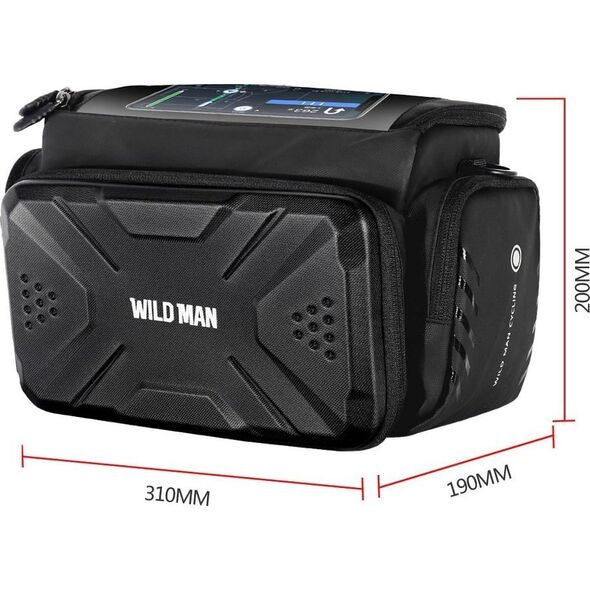 WILDMAN sakwa rowerowa na kierownicę na zamek GS6 4L ( 4" - 7") czarna