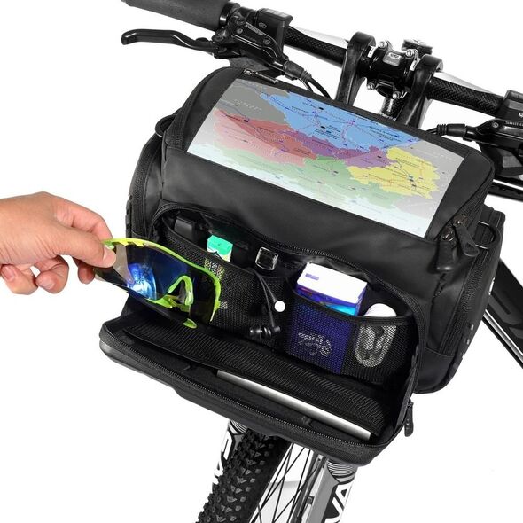 WILDMAN sakwa rowerowa na kierownicę na zamek GS6 4L ( 4" - 7") czarna