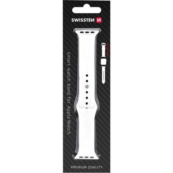 Swissten Λουράκι σιλικόνης για apple watch 42-44 mm λευκό