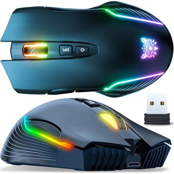 Mysz Onikuma ONIKUMA CW905 Myszka Gamingowa bezprzewodowa RGB : Kolor - czarny