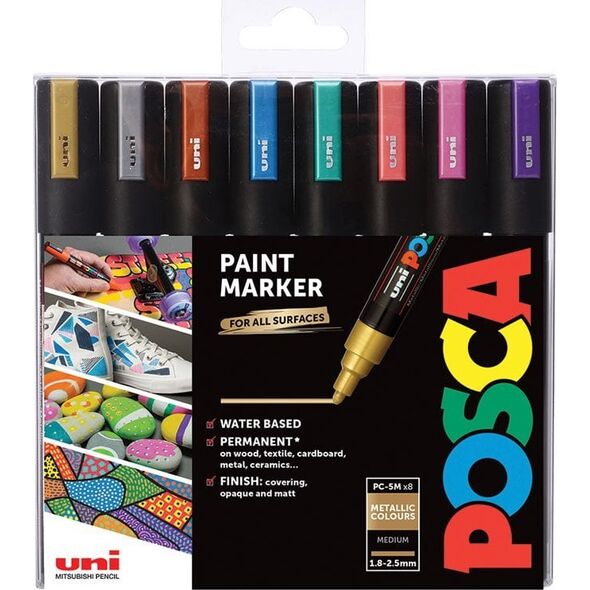 Σετ Μεταλλικών Μαρκαδόρων Posca POSCA UNI PC-5M 8 τεμαχίων