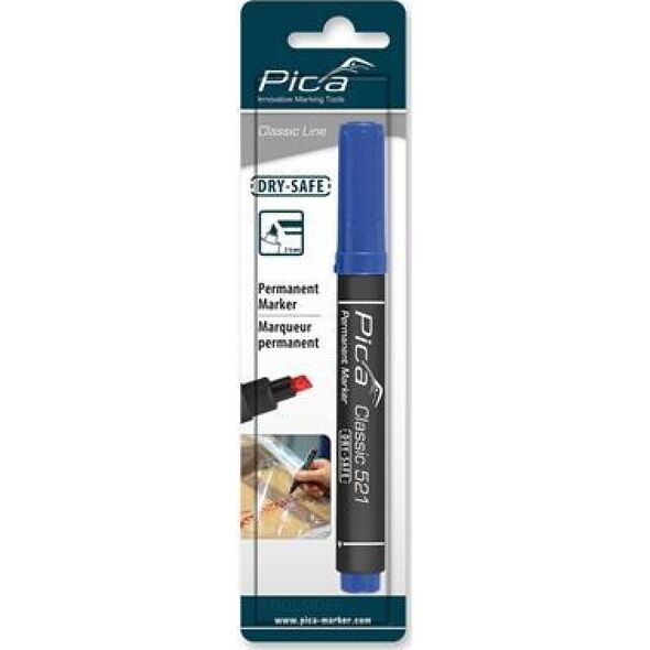 Pica-Marker Pica Μόνιμος μαρκαδόρος 2-6mm, σφηνοειδής μύτη, μπλε Συσκευασία Λιανικής