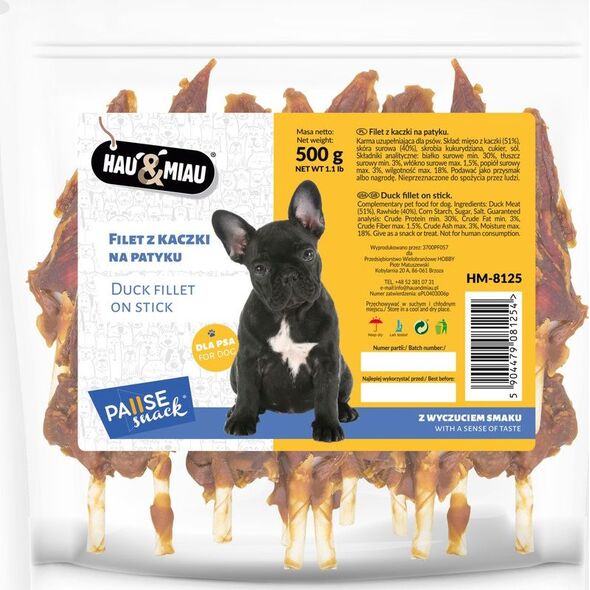 Hau&Miau Filet z kaczki na patyku Hau&Miau HM-8125 500 g