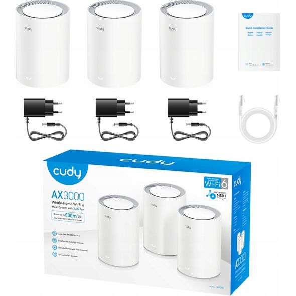 Modem Cudy CUDY M3000(3-Pack)  AX3000 Wi-Fi 6 Mesh 2.5G Solution