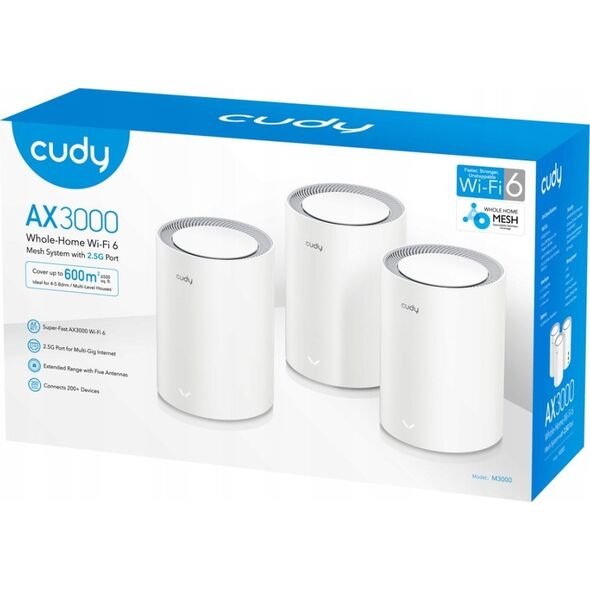 Modem Cudy CUDY M3000(3-Pack)  AX3000 Wi-Fi 6 Mesh 2.5G Solution