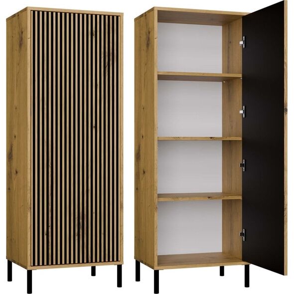 Witryna KAMARO 1DD SLIM DĄB ARTISAN Lamele Front Ryflowany