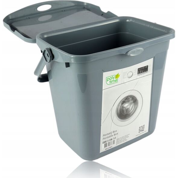 Pojemnik na proszek z pokrywką 7 l SZARY 235X260X185 MM