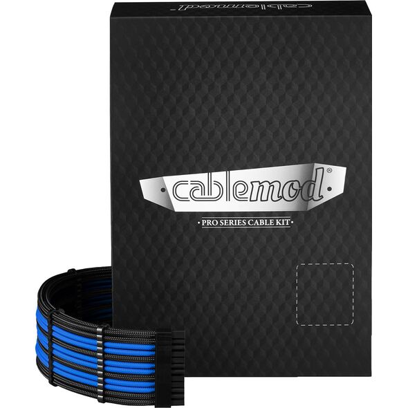 CableMod C-Series Pro ModMesh Sleeved 12V-2x6 12VHPWR Dual StealthSense Cable Kit for Corsair RMi, RMx (Black Label) - schwarz/blau