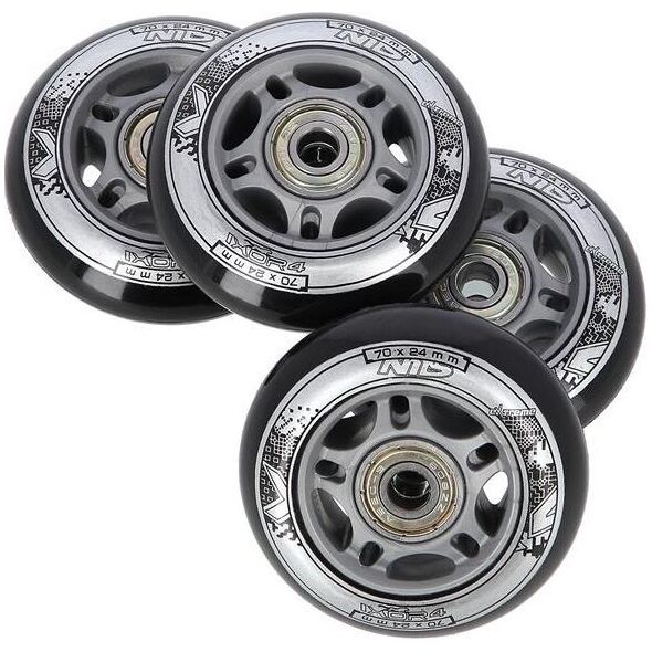 Nils Extreme PU 70x24 82A CZARNE N (4 szt.) + ABEC-9 (8 szt.) ZESTAW NILS EXTREME