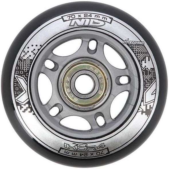Nils Extreme PU 70x24 82A CZARNE N (4 szt.) + ABEC-9 (8 szt.) ZESTAW NILS EXTREME