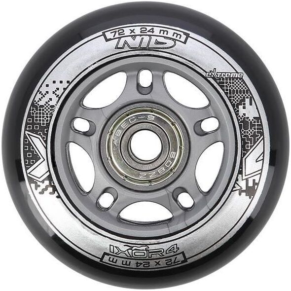 Nils Extreme PU 72x24 82A CZARNE N (4 szt.) + ABEC-9 (8 szt.) ZESTAW NILS EXTREME