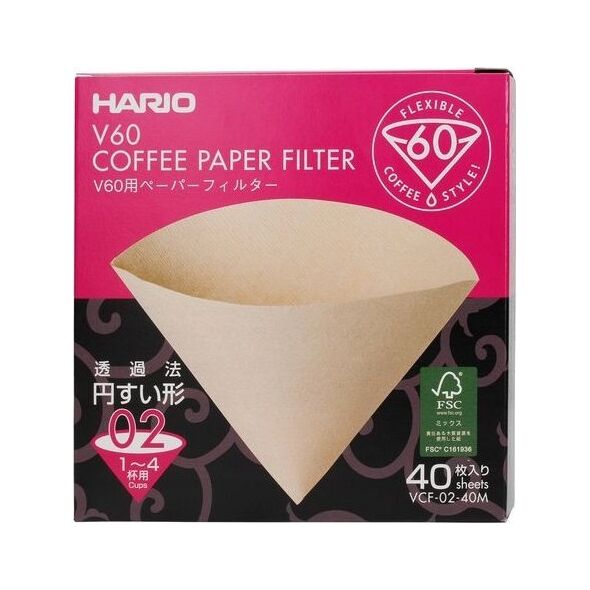 Hario Hario - Filtry papierowe Misarashi brązowe - V60-02 - 40 Sztuk