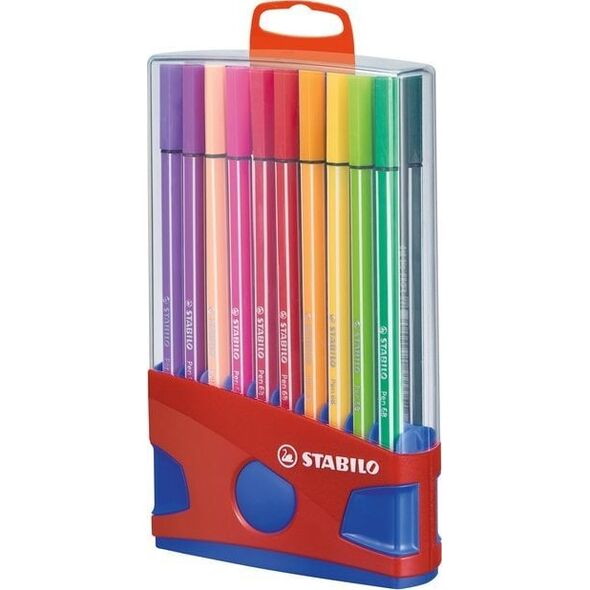 STABILO ColorParade 20 Pen 68, 20 colours, Multicolour, Bullet tip, 1 mm, Multicolour, Hexagonal