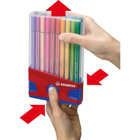 STABILO ColorParade 20 Pen 68, 20 colours, Multicolour, Bullet tip, 1 mm, Multicolour, Hexagonal